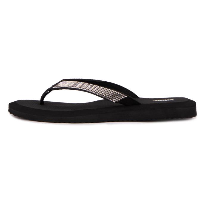 totes® Ladies Beaded Toe Post  Black Extra Image 3